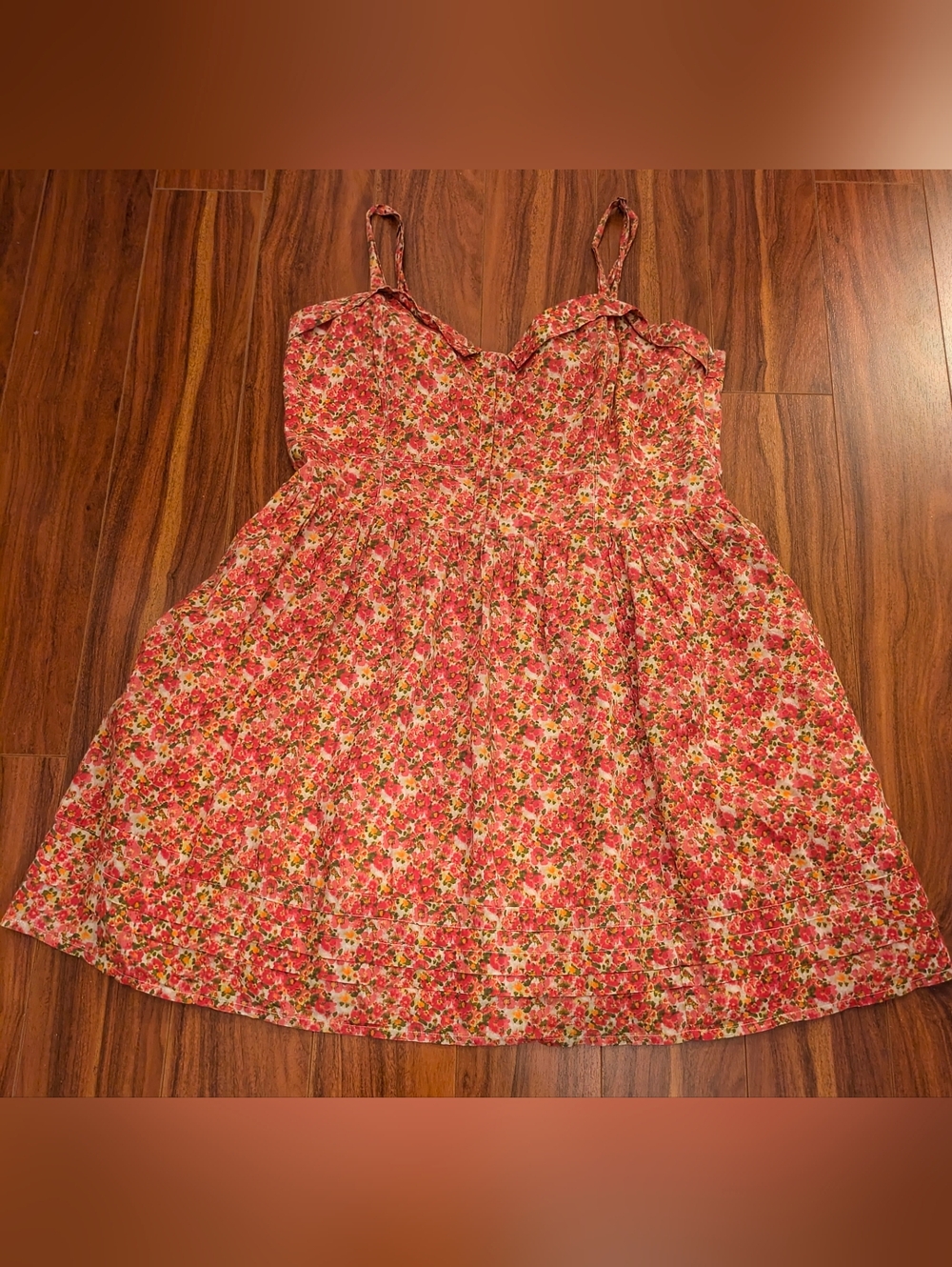 Jessica Simpson XL Peachy Floral Fit & Flare Mini Sundress